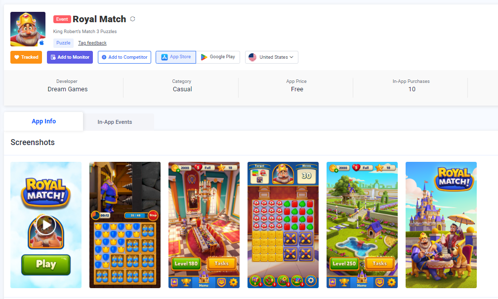 App profile of Royal Match