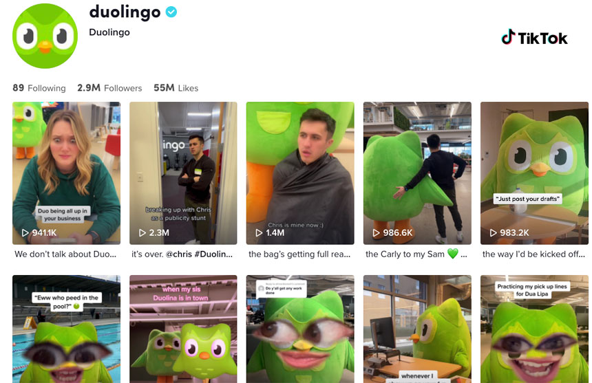 Duolingo sur Tiktok