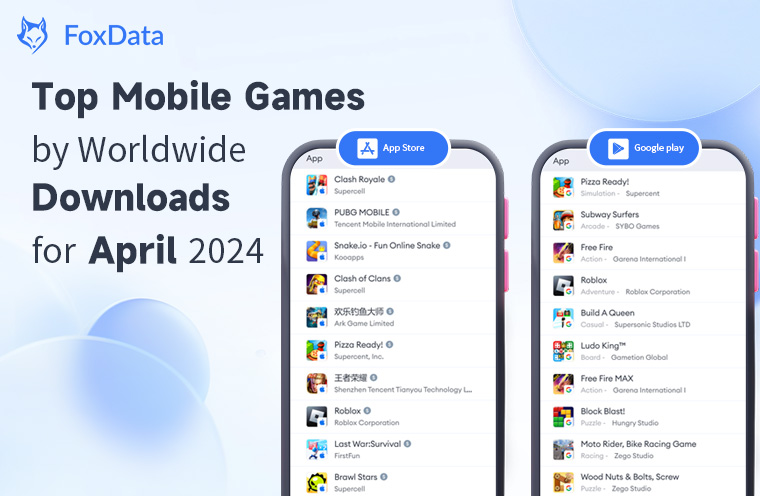 Top Mobile Games by Worldwide Downloads for April 2024