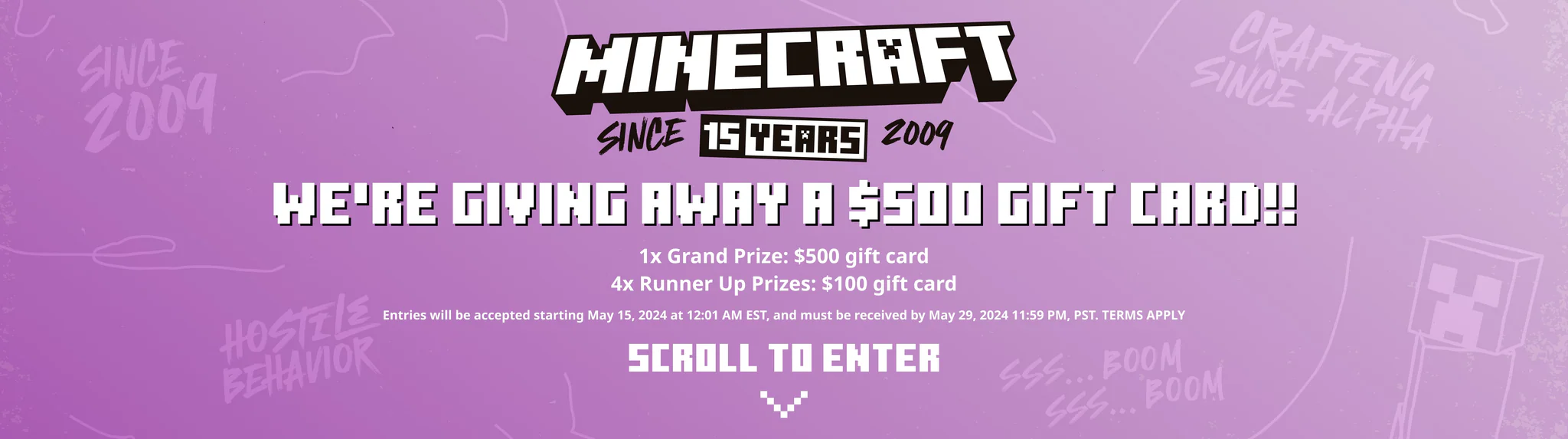 Minecraft 15th Anniversary Sweepstakes - FoxAdvert