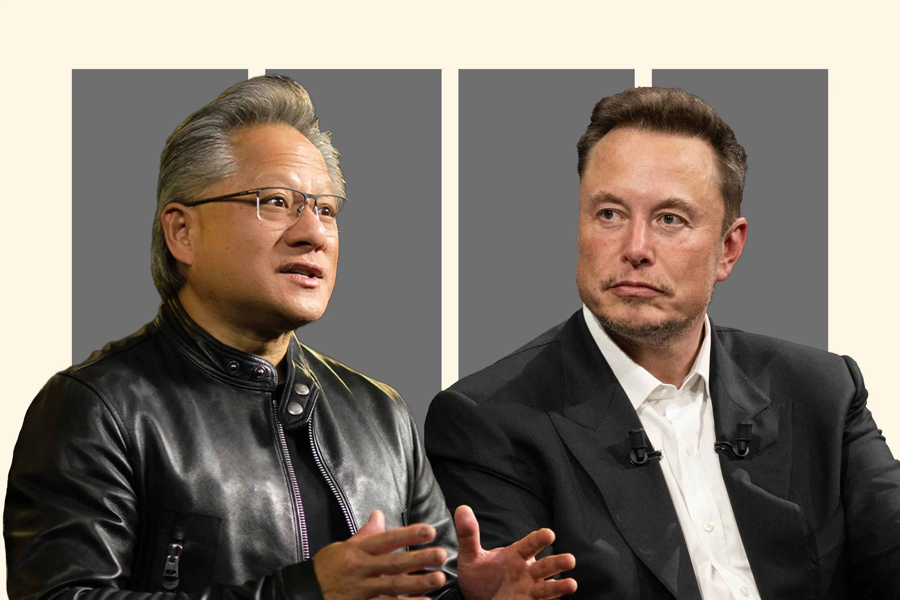 Elon Musk, Jensen Huang-FoxAdvert