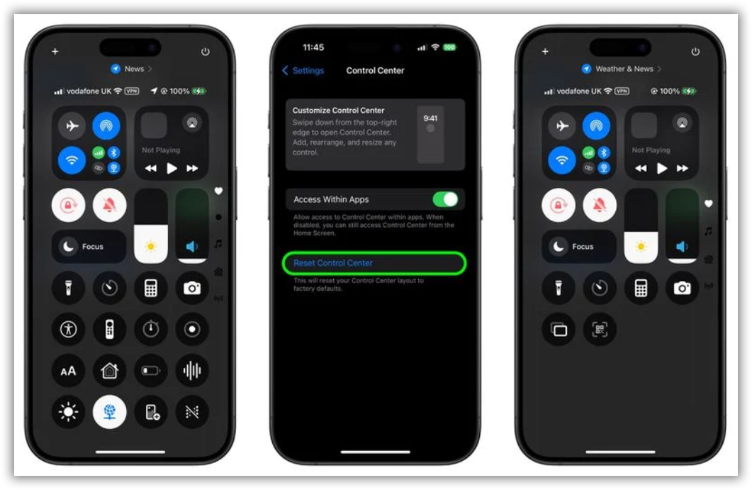 iOS 18.1 Control Center