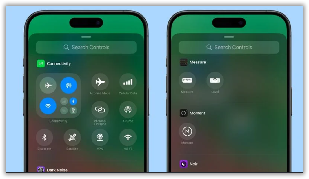 iOS 18.1 enhanced Control Center