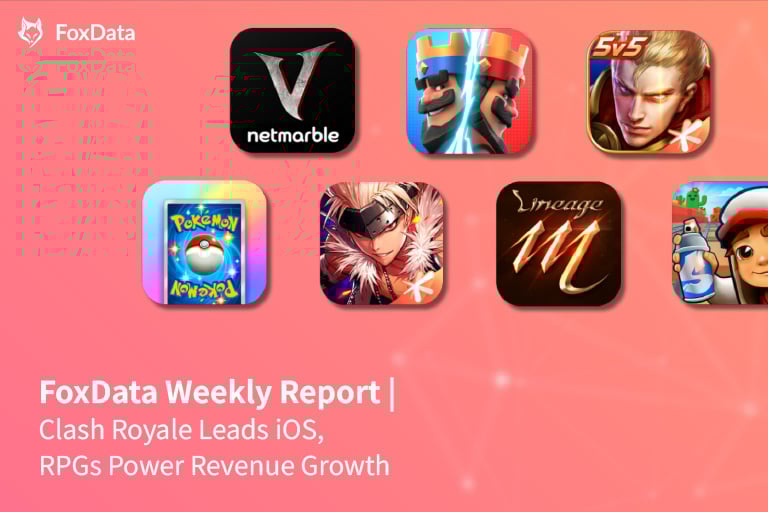 Rapport Hebdomadaire FoxData | Clash Royale domine iOS, les RPGs stimulent la croissance des revenus
