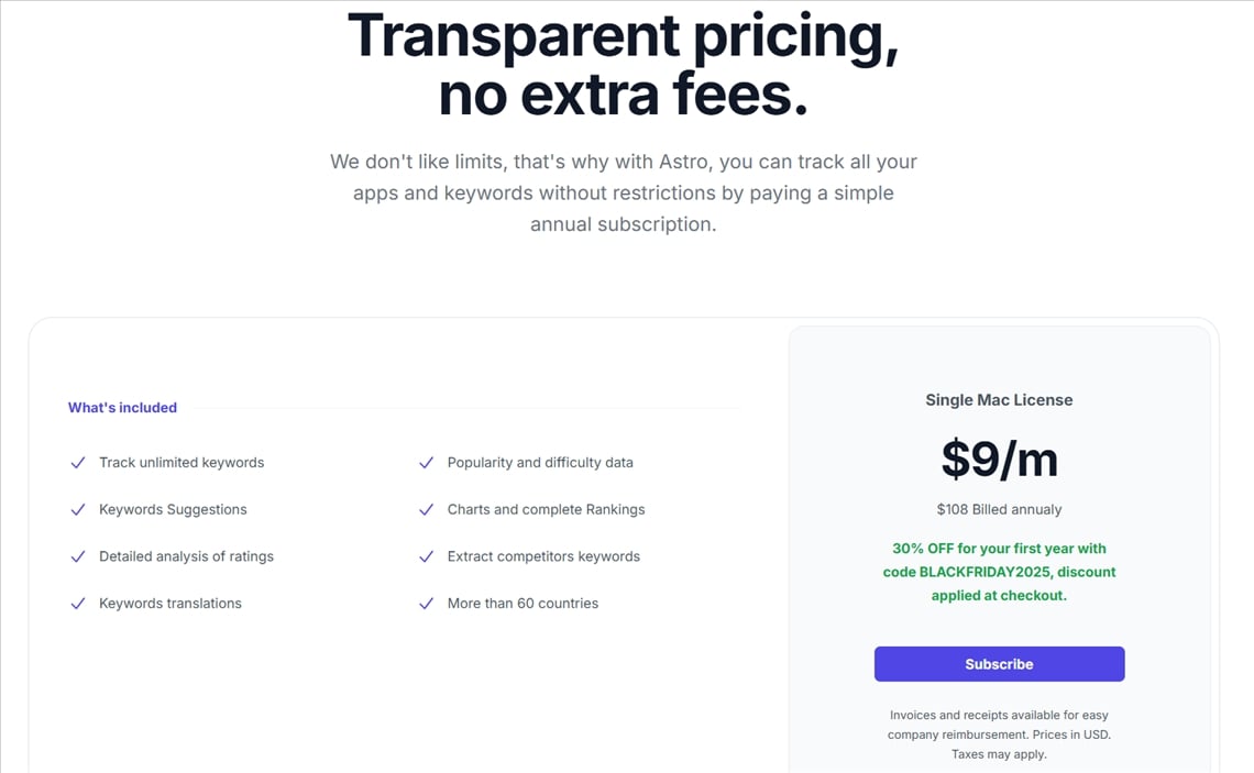 Astro ASO 工具黑色星期五特惠