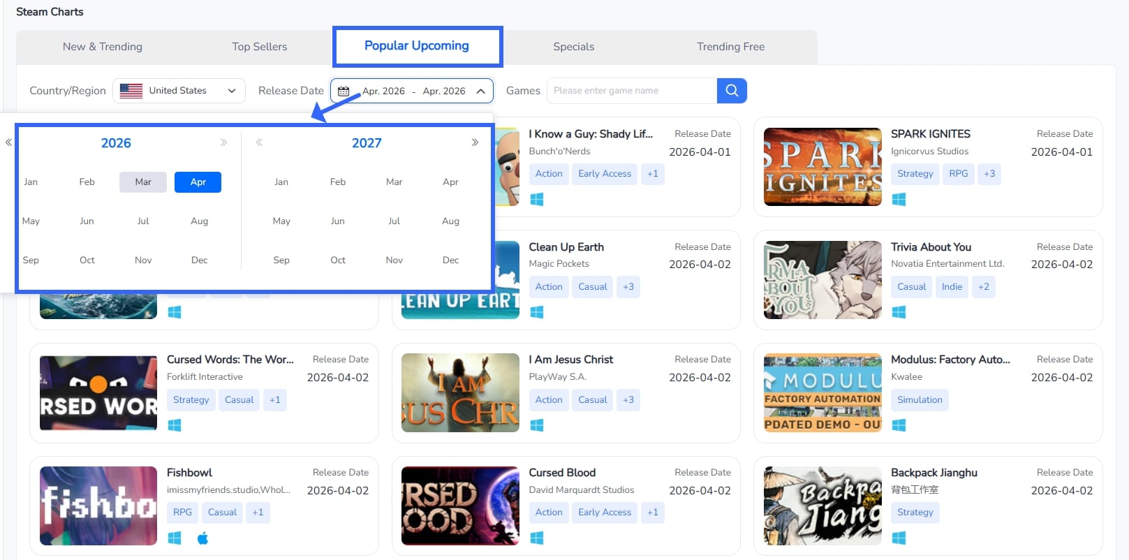Popular Upcoming Steam