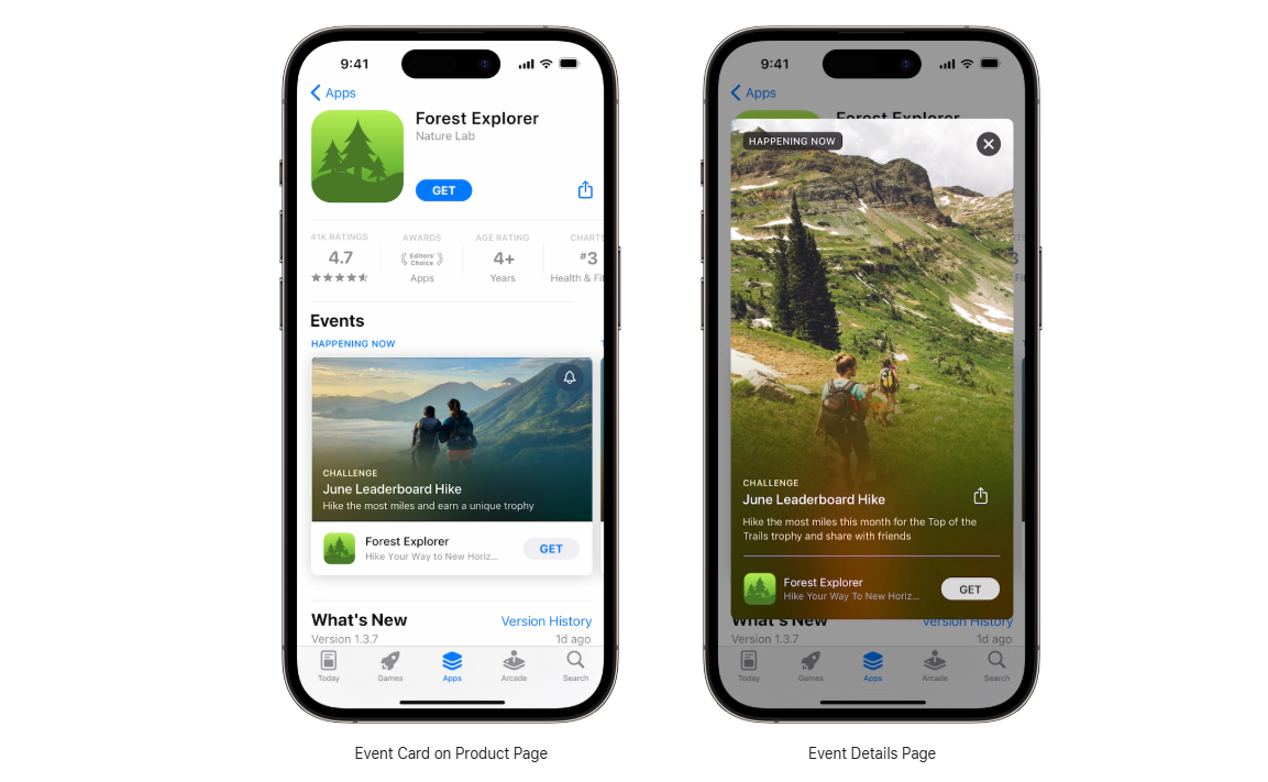 Карточка мероприятия Apple на странице продукта и странице с подробной информацией о мероприятии | FoxData