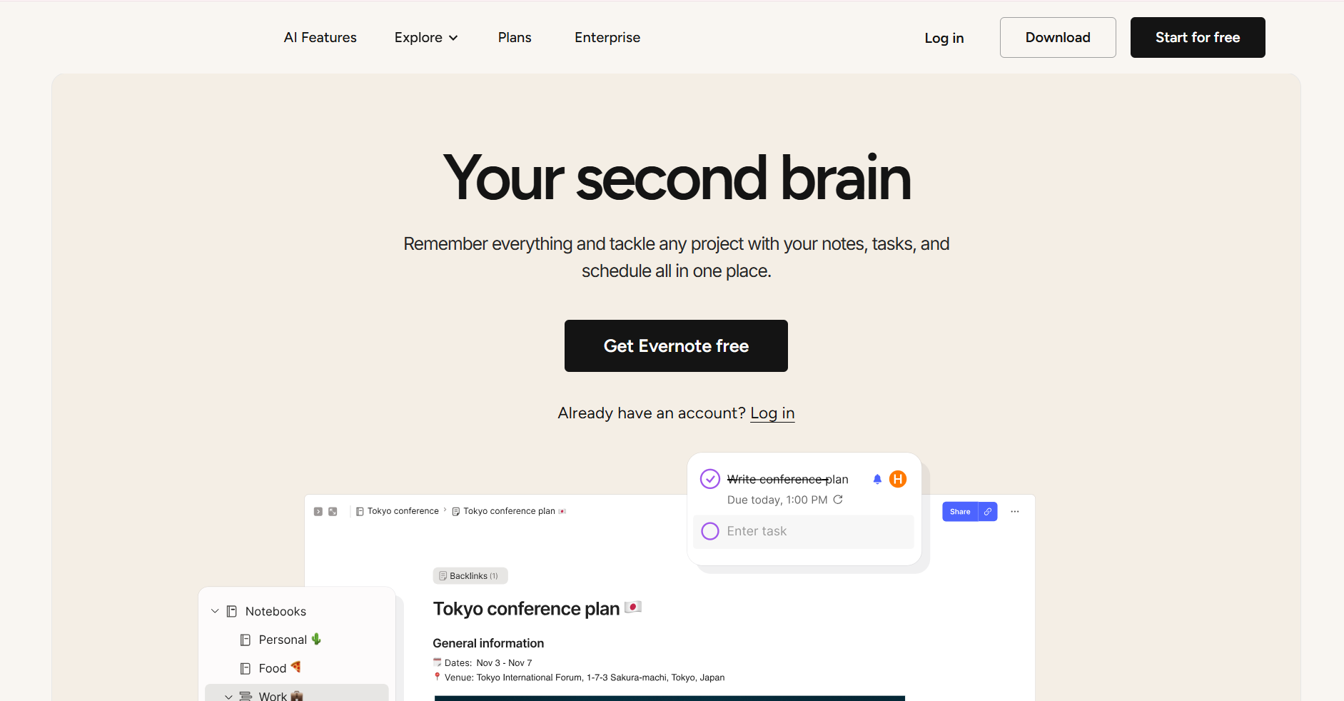 Evernote website (https://evernote.com/) | Foxdata