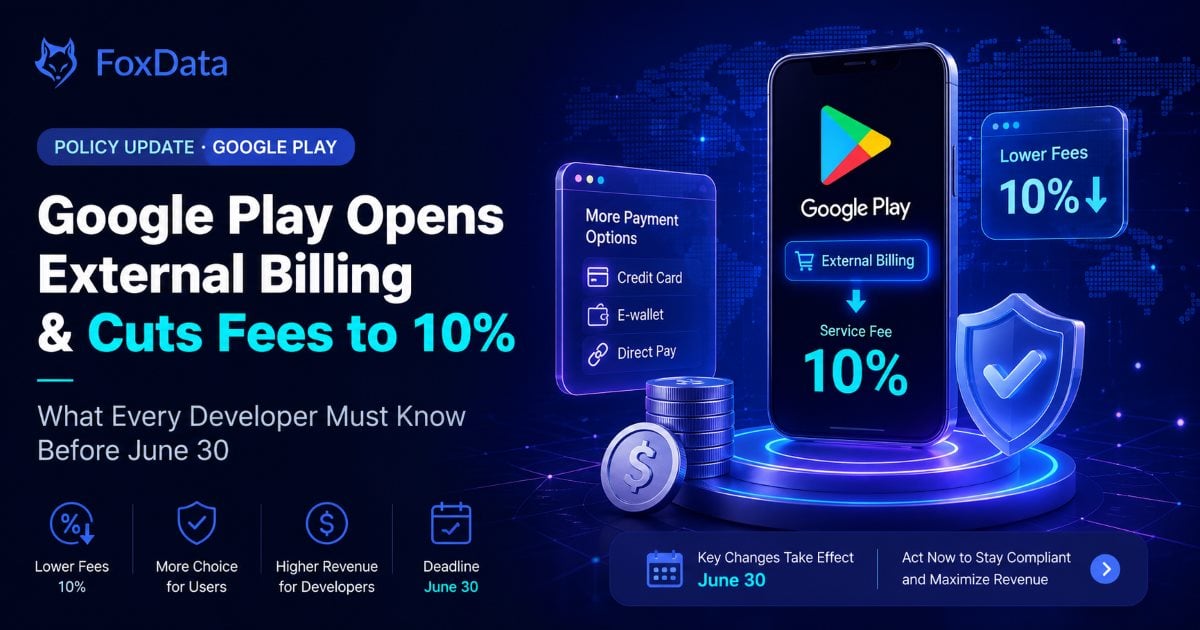 Google Play Opens External Billing & Cuts Fees to 10%: What Every Developer Must Know Before June 30