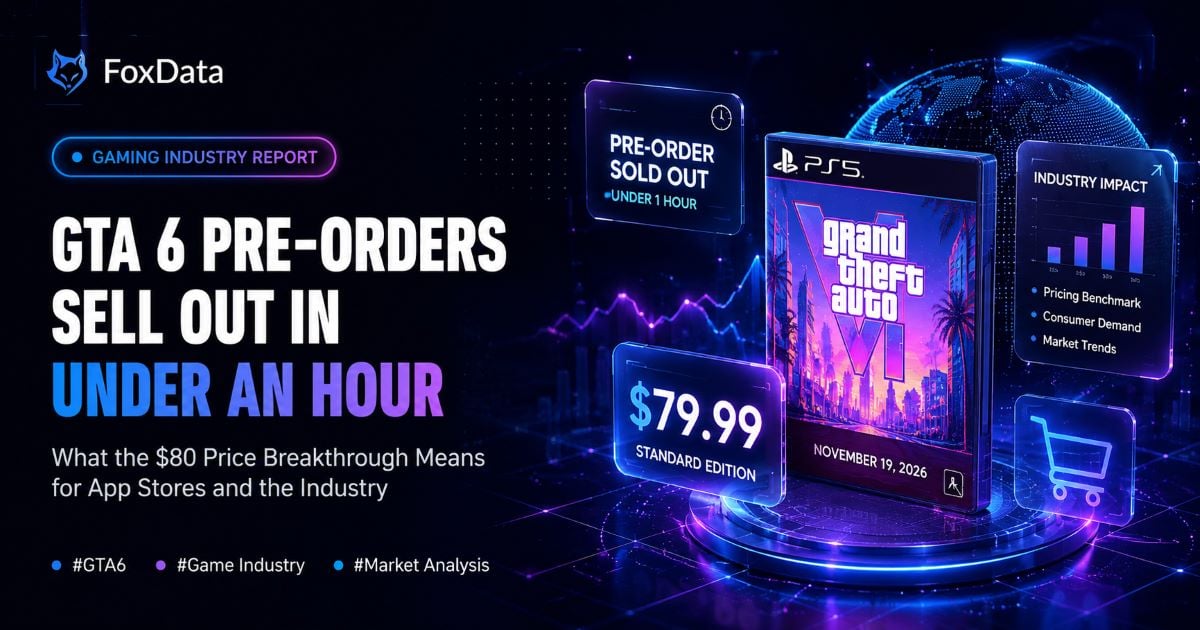 GTA 6 Pre-Orders Sell Out in Under an Hour at $80 - What It Means for ASO